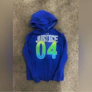 Girls Justice Glitter/jewel Blue Jacket Size 12